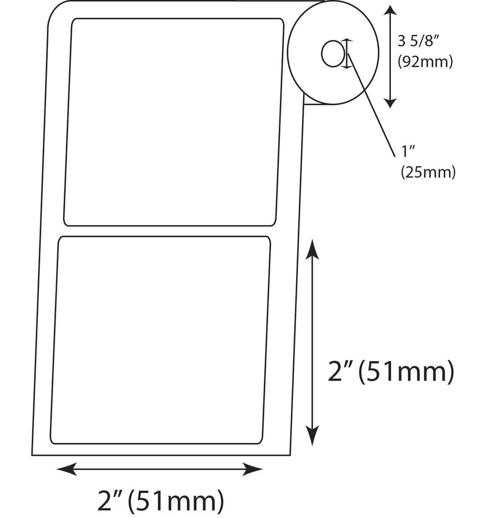 Étiquettes blanche carré 2'' pour changementd'huile (3 rouleaux)