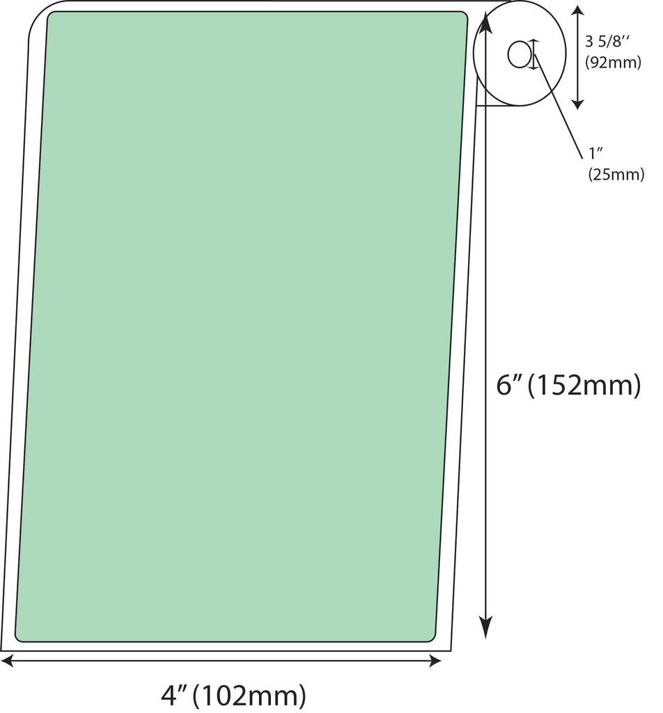 Étiquettes vertes Rectangle 4" x 6" pour pneus (5 rouleaux)
