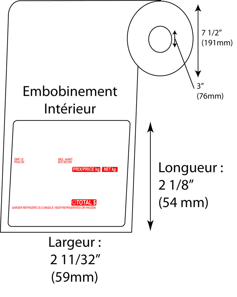 Étiquettes de balance DIGI 2600 T8 Rouge - Fournitures Big Ben