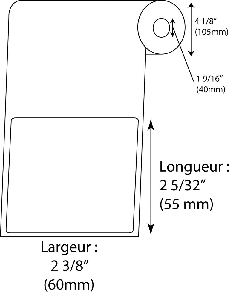 Étiquettes de balance Ishida 60mm x 55mm blanches - Fournitures Big Ben