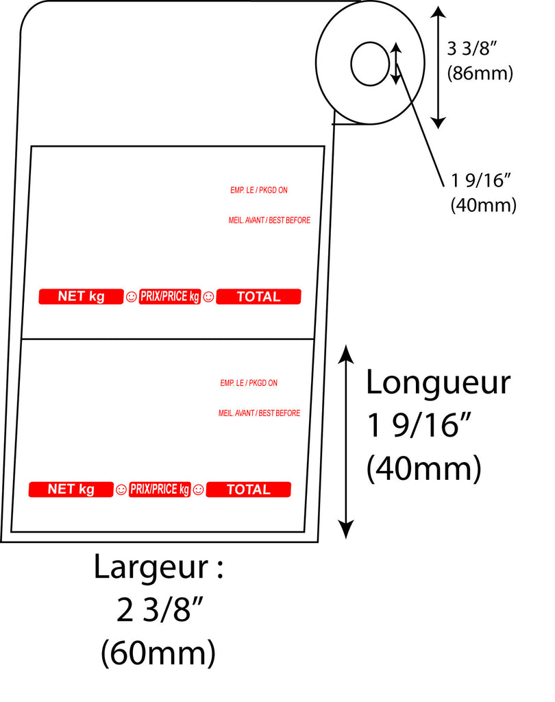 Étiquettes de balance TEC SL 59 UPC Rouge - Fournitures Big Ben