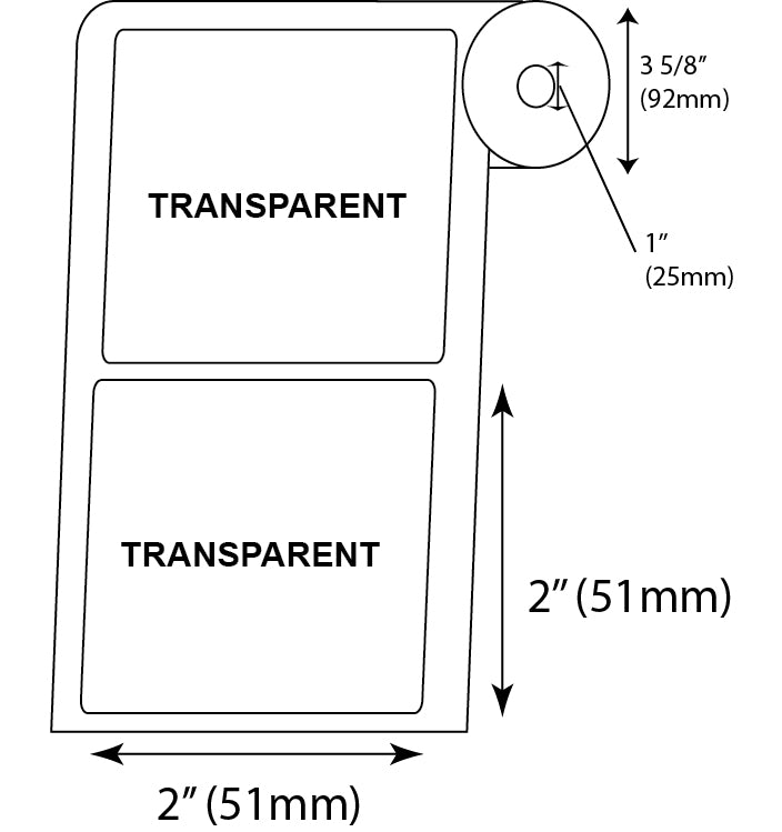 Étiquettes carré 2'' transparentes pour changementd'huile (3 rouleaux)
