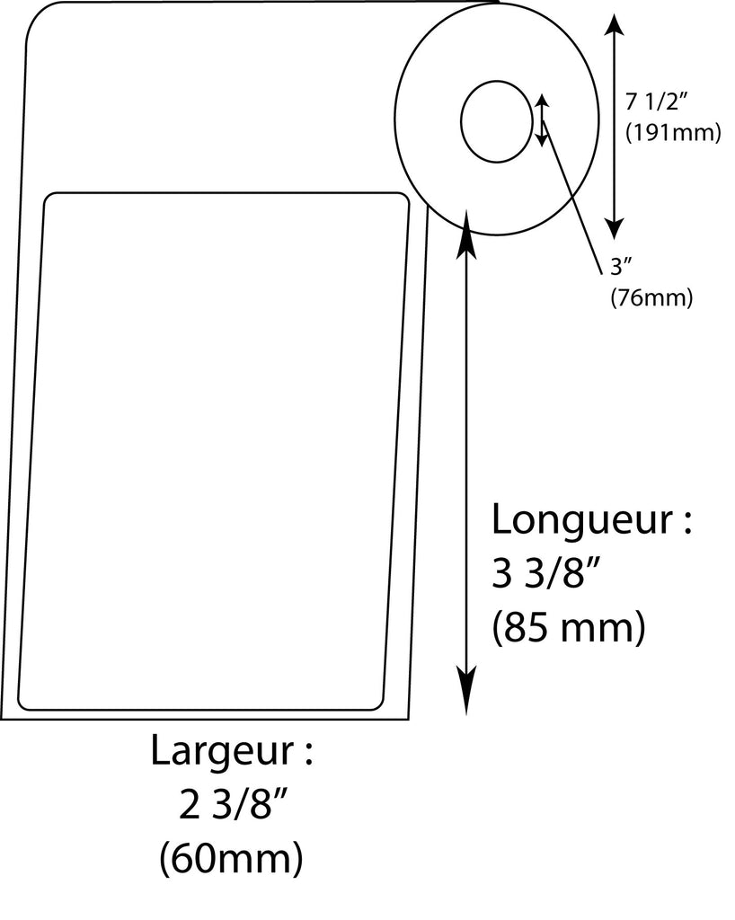 Étiquettes de balance DIGI 1725  60mm x 85mm Blanches - Fournitures Big Ben
