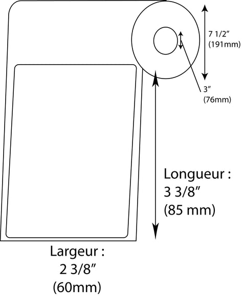 Étiquettes de balance DIGI 1725  60mm x 85mm Blanches - Fournitures Big Ben