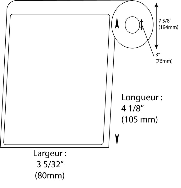 Étiquettes de balance DIGI  2600 80mm x 105mm blanche - Fournitures Big Ben