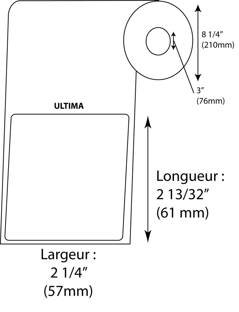 Étiquettes de balance Hobart Ultima 237 blanches - Fournitures Big Ben