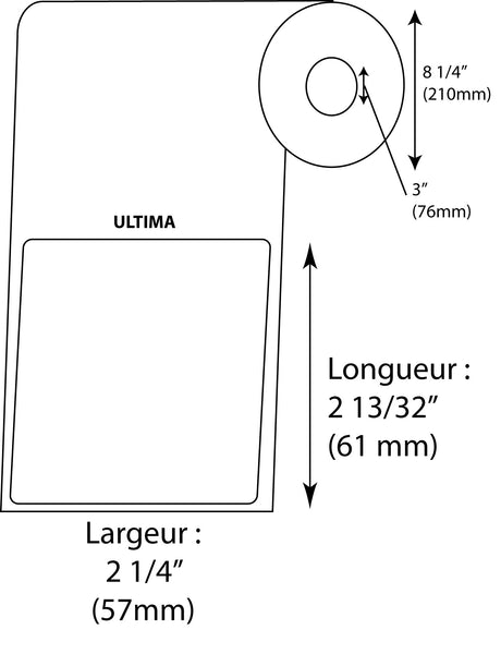 Étiquettes de balance Hobart Ultima 237 blanches - Fournitures Big Ben