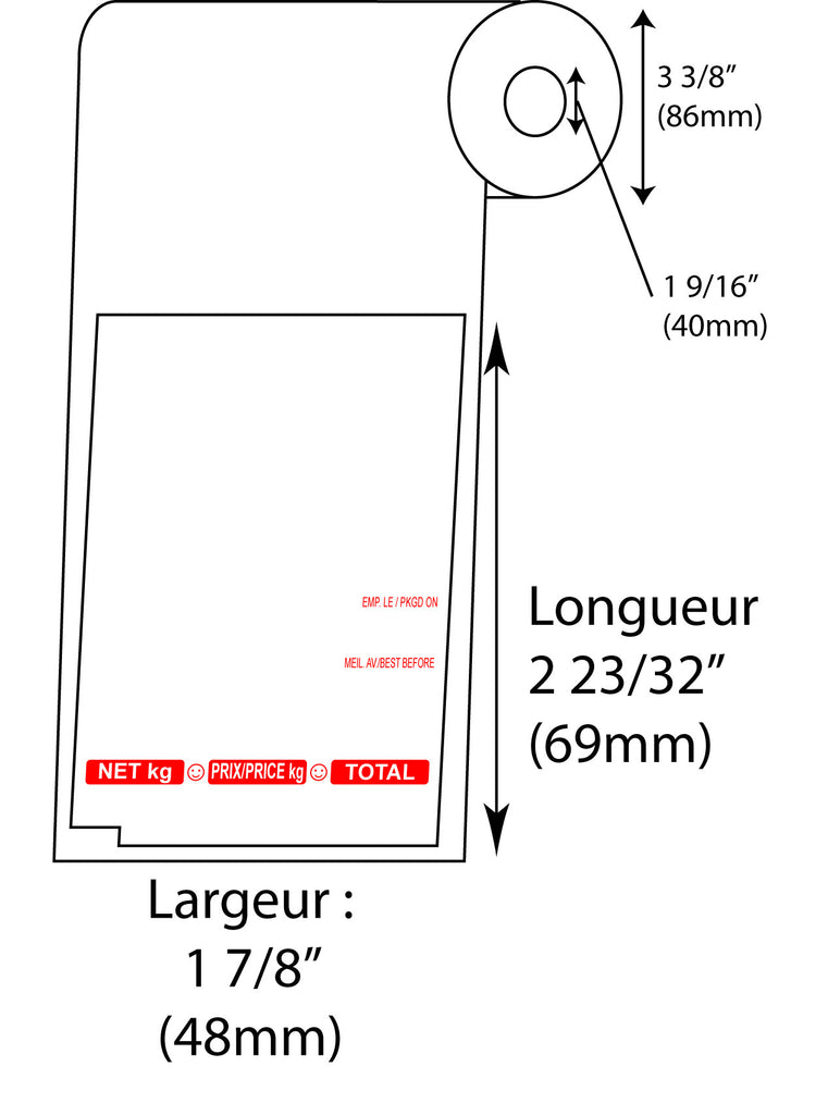 Étiquettes de balance TEC SL 66 12 lignes NUPC Rouge - Fournitures Big Ben