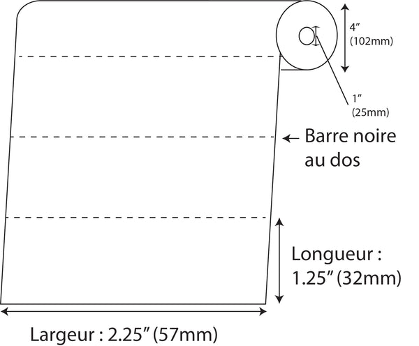 Étiquettes de tablette Rectangle 2.25" x 1.25" direct thermal blanc en rouleau de 1000 - Fournitures Big Ben