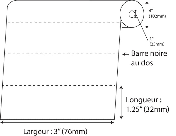 Étiquettes de tablette Rectangle 3" x 1.25" direct thermal blanc en rouleau de 1000 - Fournitures Big Ben