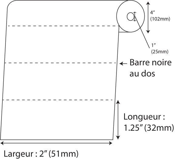 Étiquettes de tablette Rectangle 2" x 1.25" direct thermal blanc en rouleau de 1000 - Fournitures Big Ben