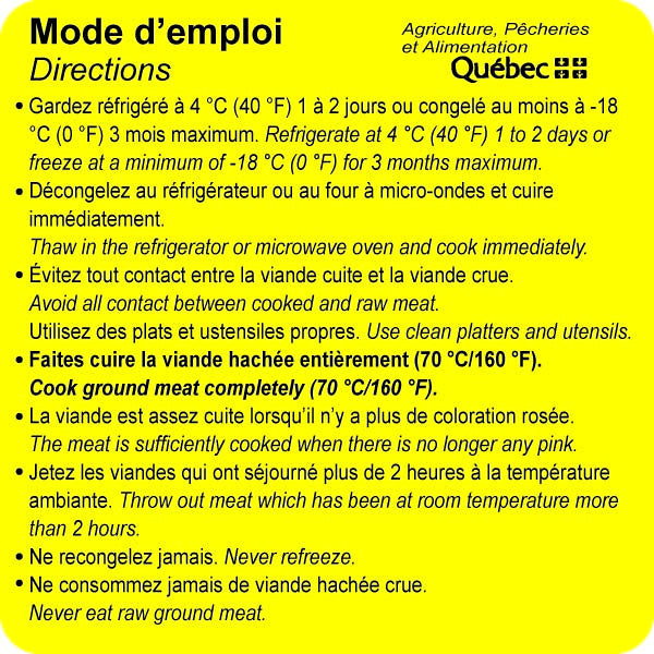 Étiquettes Mode d'emploi (Cuisson de la viande) - Fournitures Big Ben