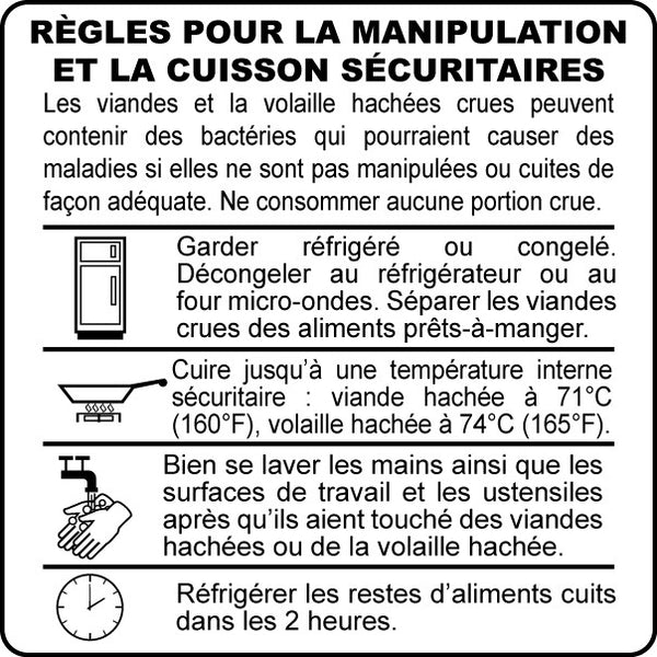 Étiquettes Règles Manipulation et cuisson de la viande - Fournitures Big Ben